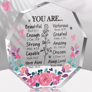 2D flat Christian Bible scripture prayer plaque inspirational acrylic religious wall table decoration
