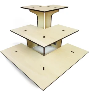 3 Tier Wood Corner Retail Display Stand Multifunction Design Counter Top Storage Rack for Craft Farmers Trade Shows Pop Ups