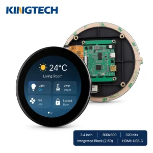 3.4 Inch Integrated Black 800×800 IPS 320 Nits Multi Point Capacitive Touch Display For Raspberry Pi Smart Home LCD Monitor