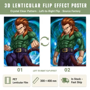 30*40 cm Changing Pictures Painting PET Lenticular 3D Motion Pictures 3D Anime Motion Posters for Decors