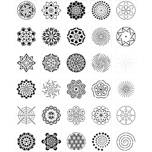 30-Pack (4×4 Inch) Painting Drawing Stencils Mandala Template for Stones Floor Wall Tile Fabric Wood Burning Art&Craft Supplies