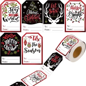 300 Sheets Christmas Gift Roll Stickers Multi Design Holiday Gift Box Packaging Decor Sealing Stickers