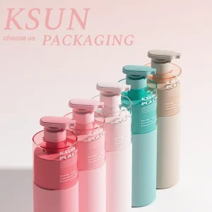 300ml 500ml 750ml Custom Color HDPE Plastic Bottles With Pump Squeeze Plastic Shampoo Bottle With Shoulder Cover