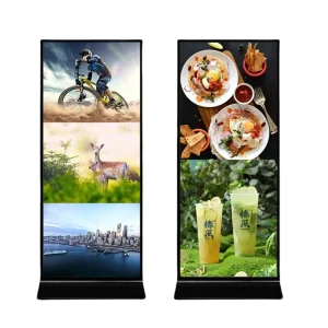 32 43 49 55 65 75 Inch Digital Floor Standing Wayfinding Display Face Recognition With Camera LED Screen for Business