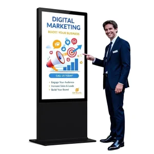32 43 55 Inch Indoor Floor Standing LCD Digital Signage Advertising Player for Airport Retail Store Shopping Mall Subway
