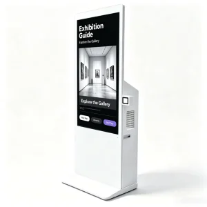 32-75 Inch Interactive Digital Signage Kiosk with QR Code Scanner, Touch Screen, 100W Audio, Optional Edge AI
