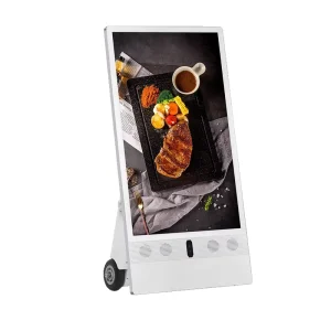 32-Inch Movable Kiosk Outdoor Capacitive Poster LCD Advertising Monitor for Retail Store Animation Display