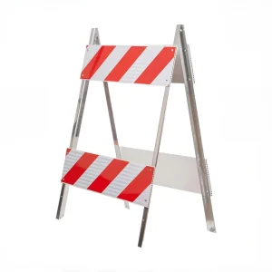 32inch High Visibility Iron A frame Road Safety Warning Stand Double sided Reflective Construction Sign For Traffic Control