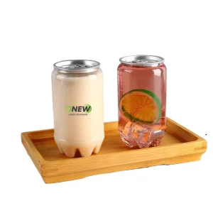330ml PET Plastic Jar Can with Customizable Logo Aluminum Lid for Coffee Tea Juice Soda Beverages
