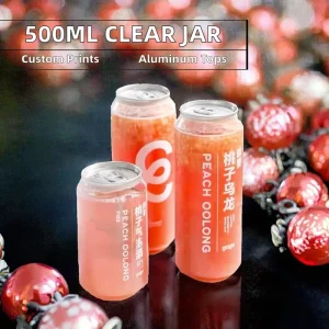 350/500/650 mL Food-Grade PET Beverage Can Bottle with Easy-Open Aluminum Lid for Cream and Beer