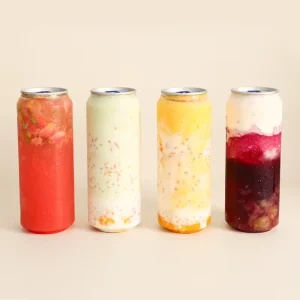350 500 650ML Cylinder PET Beverage Pull-Ring Can Bottle Food Grade Easy Open Collar Cream Beer Packaging Screen Printing