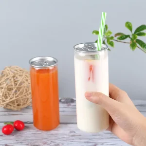 350 500 650ML PET Beverage Pop Top Can Bottle Food Grade Easy Open Aluminum Lid for Cream Beer Packaging Screen Printing Surface