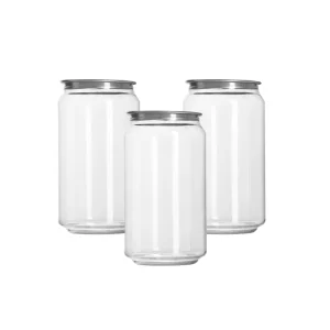350ml 500ml 650ml PET Plastic Beverage Drink Can with Custom Logo Screw Cap Seal for Food Lotion Cream Milk Packaging