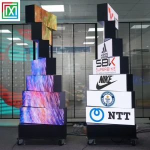 360° Rotating LED Poster Screen Digital Signage Advertising LED Display Indoor Outdoor Rotatable Floor Standing Direct Factory