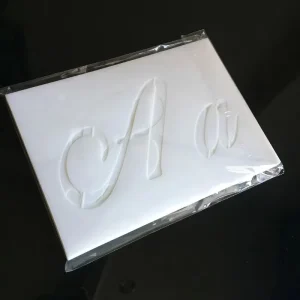36pc Reusable Calligraphy Large Font Cursive Letters Numbers Signs Wall Painting Wood DIY Drawing Template Craft Letter Stencils
