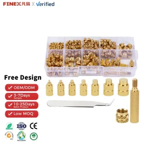 389Pcs Heat Set Brass Threaded Inserts Knurled Nuts Assortment Kit M2-M8 Unfinished Plastic Box 3D Printer Components
