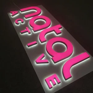 3D Acrylic Illuminated LED Channel Letter Storefront Sign with Board