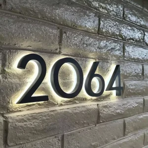 3D Backlit Stainless Steel Storefront Sign for Advertising Companies & Malls IPX8 Waterproof Customizable Size Wall Mounting