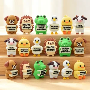 3D Cartoon Silicone Keychain Character PVC Key Ring Backpack Pendant Rubber Keychain