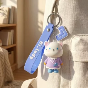 3D Cartoon Soft PVC Eco Friendly Durable Lightweight Animal Doll Key Holder Fashion Car Key Chain