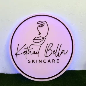 3D Frosted Round Acrylic Logo Sign Custom for Boutique Jewelry Store Office Branding Backlit Signage Board