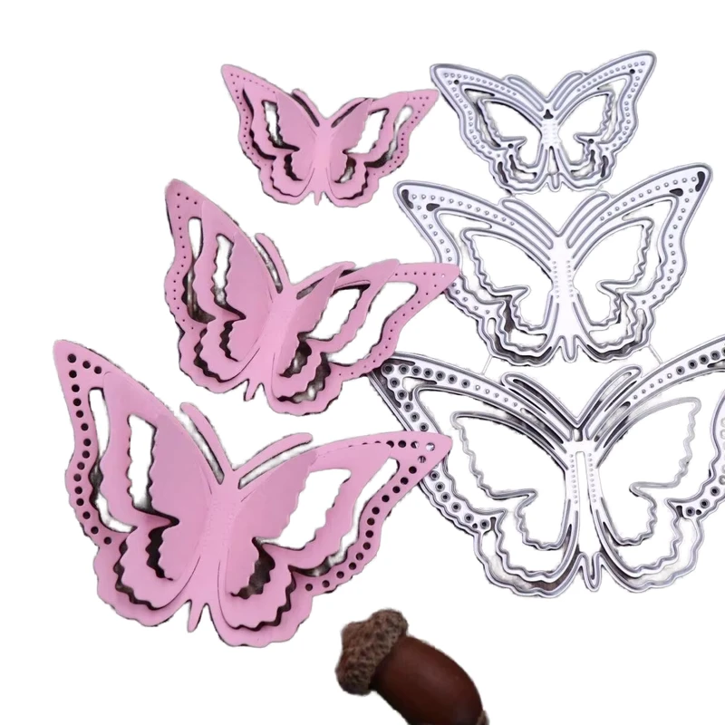 3D Hollow Butterfly Animal Theme Carbon Steel Cutting Die Embossed Craft Template Bookmark Die Cutting Printing Art Collectible