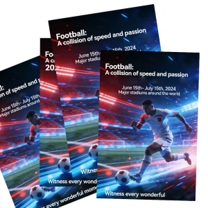 3D Lenticular Football Poster 30x40cm Durable Plastic Holiday Decoration Gift with 100 Models Anime Motion Effects