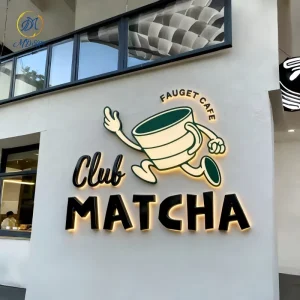 3D Logo Sign Advertising Shop Name Board Outdoor Stainless Steel Metal Painted Backlit Custom Sign for Business Decor