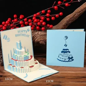 3D Pop-up Eco-Friendly Paper Greeting Card Matte Varnishing Easy Display Table Envelope Birthday Decorations