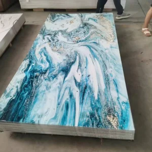 3D Printed PVC Wall Panels with Plastic Formwork, UV Coating, Marble Finish
