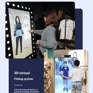 3D Virtual Interactive Fitting Software 3D Somatosensory Smart Mirror All in One Store Fitting Machine Digital Signage Displays