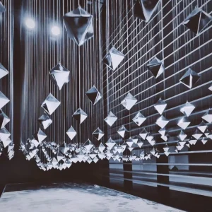 3D Visual Water Drop Sphere Array Wall Panel ABS PC Plastic Auto Show Art Space Science Museum Instagrammable