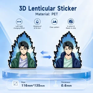 3d Anime Motion Stickers Durable Permanent Anime Stickers for Home Decor 3D Lenticular Anime Waterproof Car Stickers