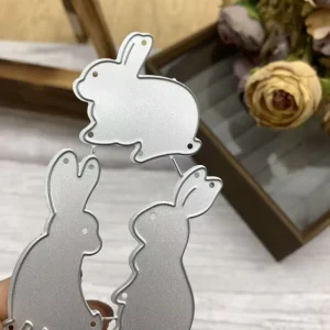 3pcs Rabbit shaped Metal Die cutting and Embossing Template Tool for DIY Scrapbooking Paper Crafting and Photo Album Decoration