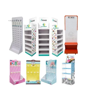 4 Tiers 6 Tiers Flat Packed Plastic Easel Display Stand for Advertising Paper Corrugated PVC Display Shelf Tower Rack Market
