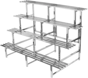 4 Tiers Metal Plant Stand Garden Stainless Steel Pots Plant Stand Rack Indoor Outdoor Flower Pots Display Shelf Pot Holder