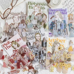 40 Stickers Per Pack Girls Wanderlust Series Retro Character Themed Scrapbooking Materials DIY Decorative Collage