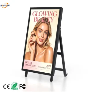 43 Inch Outdoor A-Frame Digital Signage IP65 Waterproof 1800nit LCD Display for Restaurant Cafe Hotel Retail Storefront
