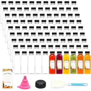 480ml Plastic Juice Bottles with Caps Reusable Bottle Disposable Beverage Containers for Juicing Smoothies Milk 16oz