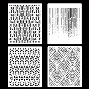 4pcs Reusable Flower Cake Decorative Template for Drafting and Crafting Supplies