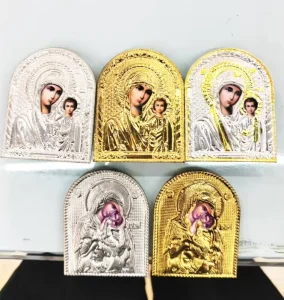 5*6.5CM Christian Orthodox Church Supplies Icon of Virgin Mary and Baby Jesus Statue