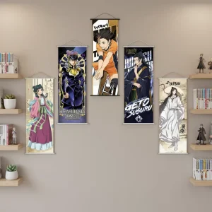 5 Designs Japan Style Anime Poster Cartoon Custom Poster Printing Wall Decoration Scroll Hanging Poster 3d Anime Poster