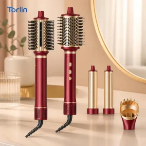 50% Faster Ionic Hair Dryer Brush DC Motor 100,000 RPM Straightening Curling Digital Display 40-Minute Safety Shut-Off