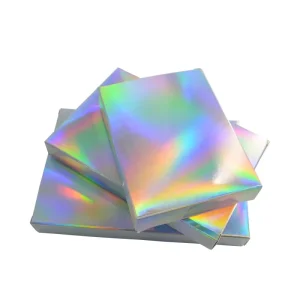 50 Pcs Holographic Gift Party Paper Boxes Cosmetics Package Candy Wedding Cookie for Logo Printed Bags Cigar Boxes Eye Cream
