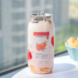500ml Premium Can Design Plastic Bottles for Juice Yogurt Tamper Evident Seal Food Safe Material
