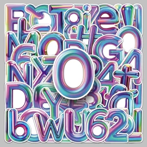 50pcs Factory Custom 3D Digital Decorative Stickers