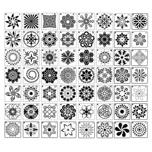 56pcs Mandala Other Art Supplies Painting Templates Stone Painting Creative DIY Drawing Painting Template