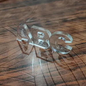 5mm Clear Acrylic Letters & Numbers Arial Black Font