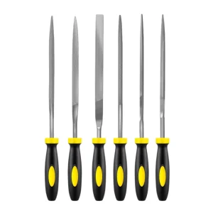 6 Piece Hardened Alloy Steel File Set Includes Flat Warding Square Triangular Round and Half Round Files Metal Needle File Set