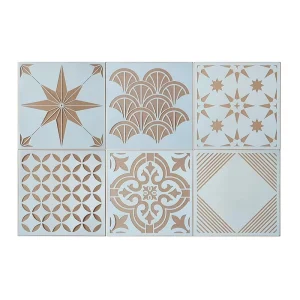 6 Pieces Reusable 12 X 12 Inches Plastic Stencil Film Large Tile Pavement Custom Airbrush Stencils for Wall Painting